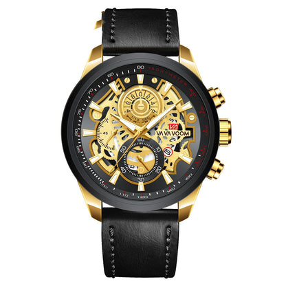 Quartz Watch For Men Black Gold Man Business Non Automatic Machine