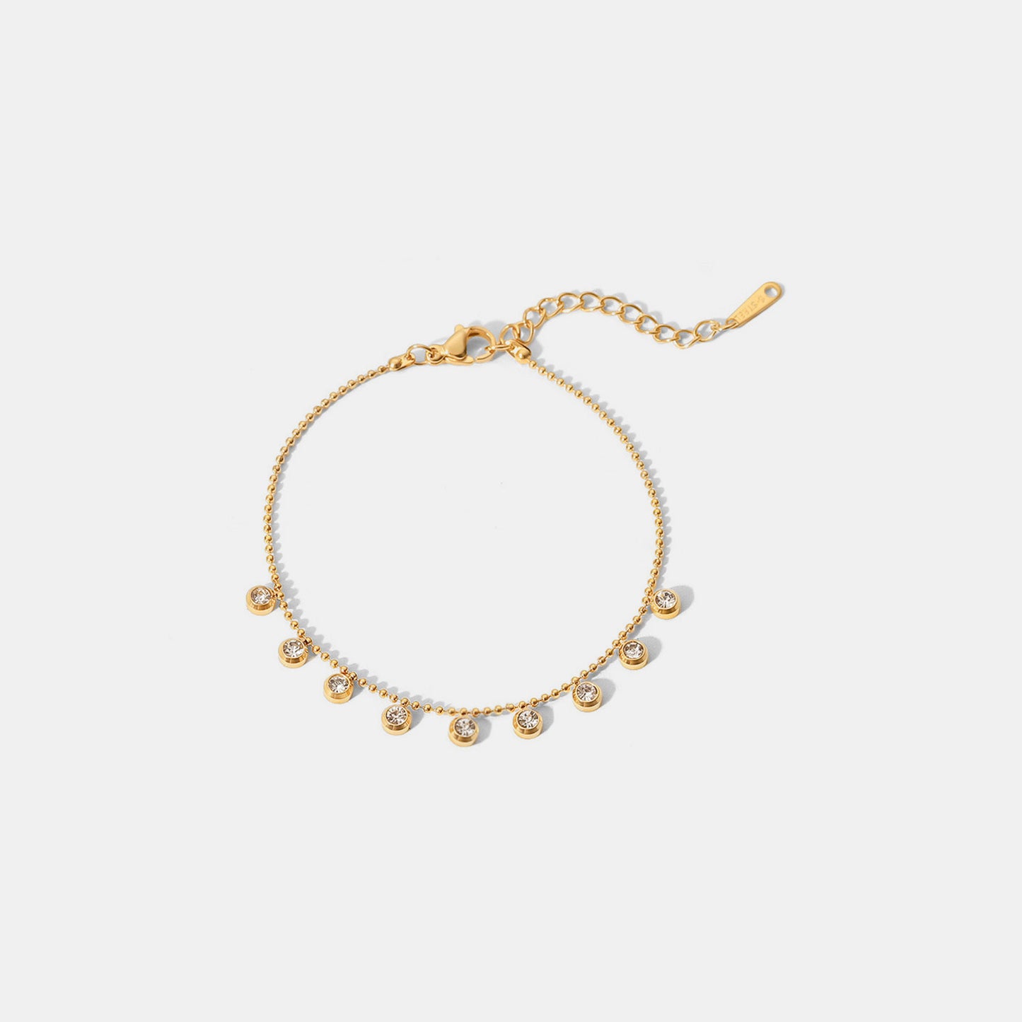 Zircon 18K Gold-Plated Stainless Steel Bracelet - Babbazon bracelet