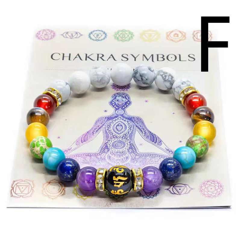 Natural Crystal Bracelet Women's Yoga Fitness Meditation Proverbs