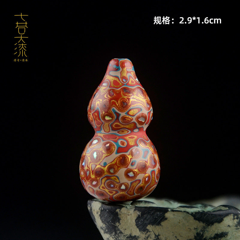 Large Paint Tibet Beads Special-shaped Beads Screw Buddha Beads Fuzhou Lacquerware Handmade Non-heritage