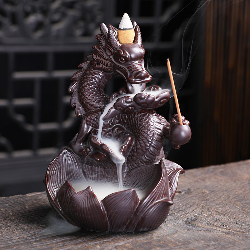 Ceramic Chinese Xianglong Backflow Incense Burner