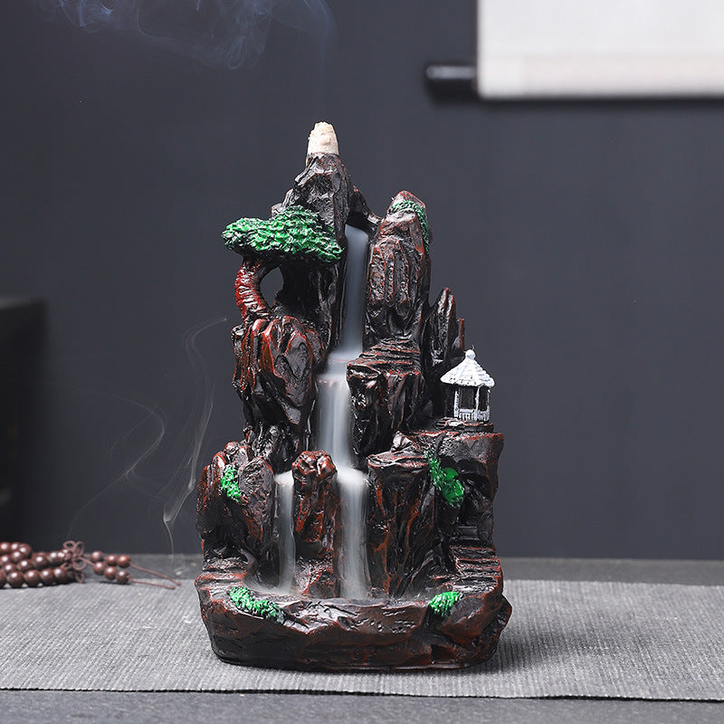 Backflow Incense Burner Decoration Resin Aroma Burner Sandalwood Rockery