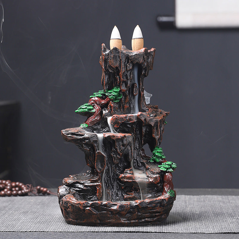 Backflow Incense Burner Decoration Resin Aroma Burner Sandalwood Rockery