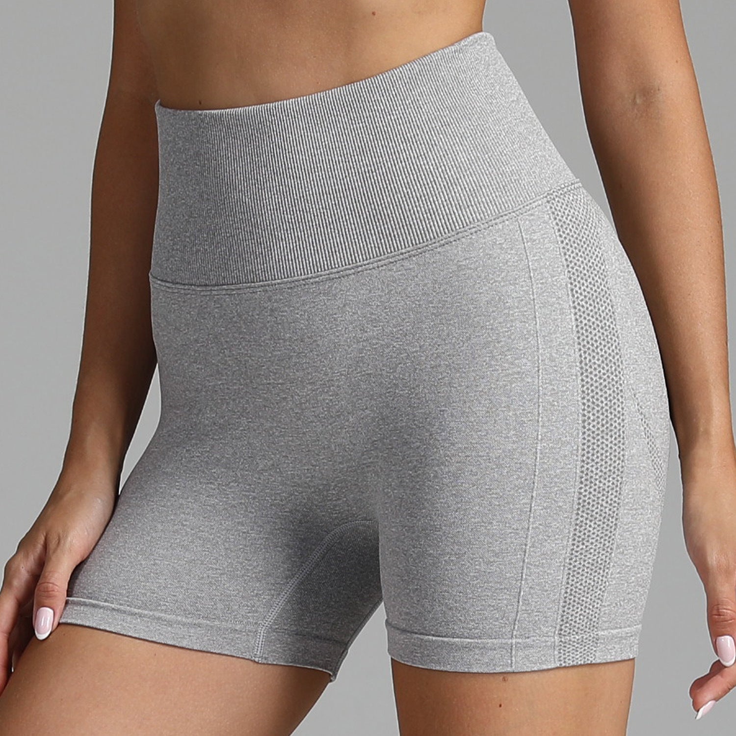 Seamless Yoga Shorts Women Solid Color High Waist Hip-lifting Fitness Pants Running Sweatpants