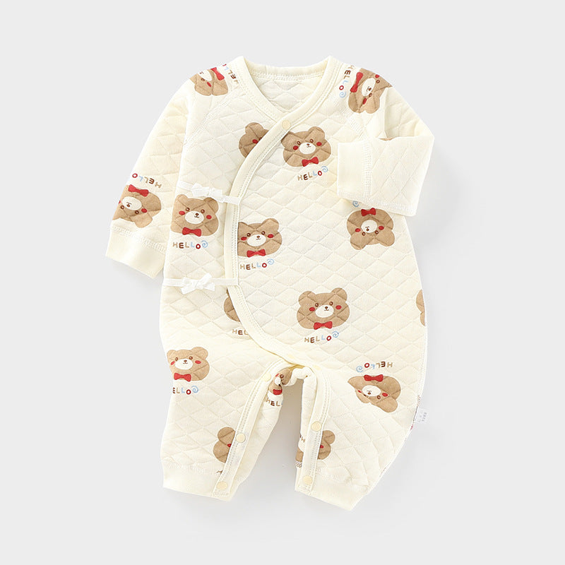 Cozy Long Sleeve Padded Baby Onesie 