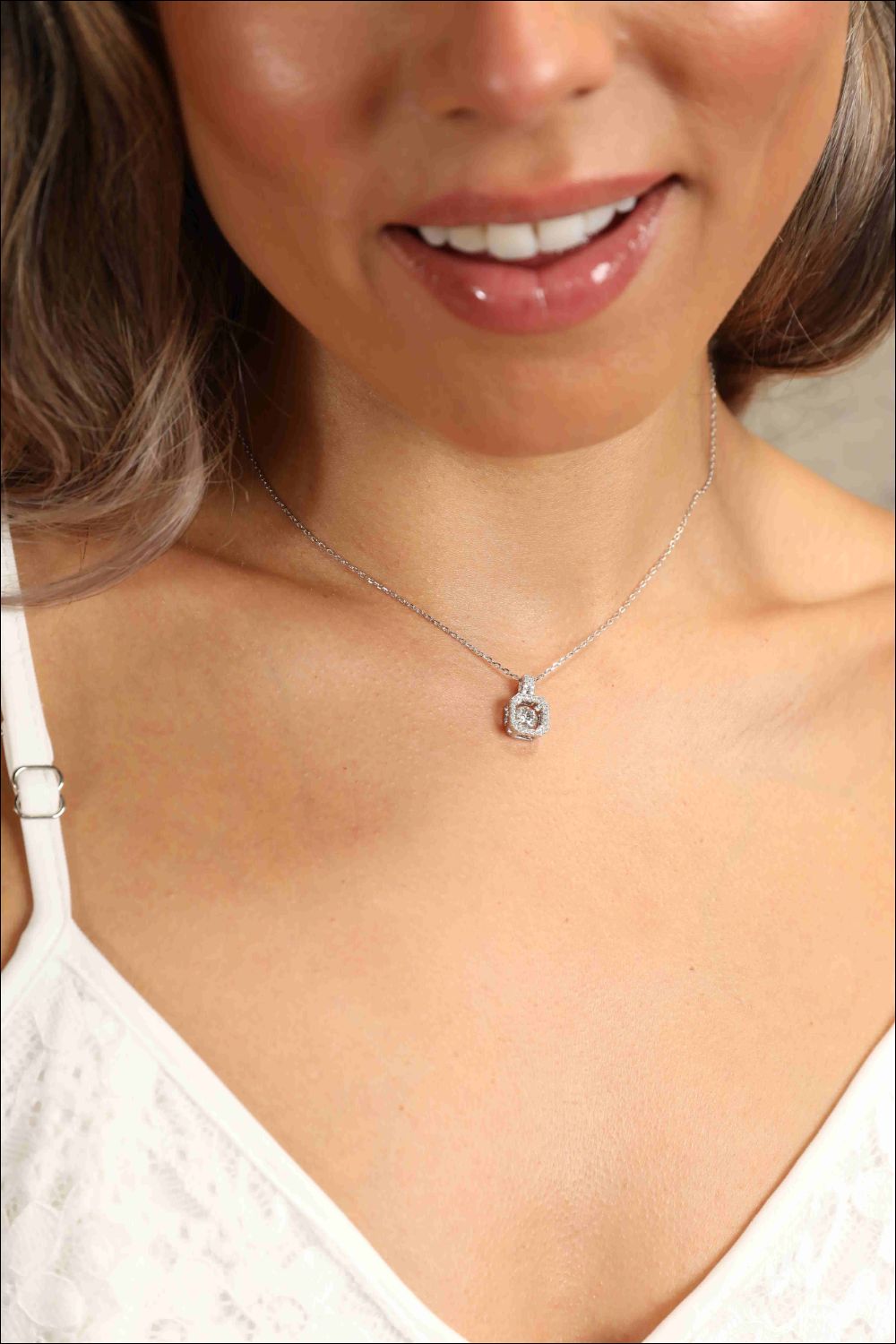 Adored Moissanite 925 Sterling Silver Necklace 