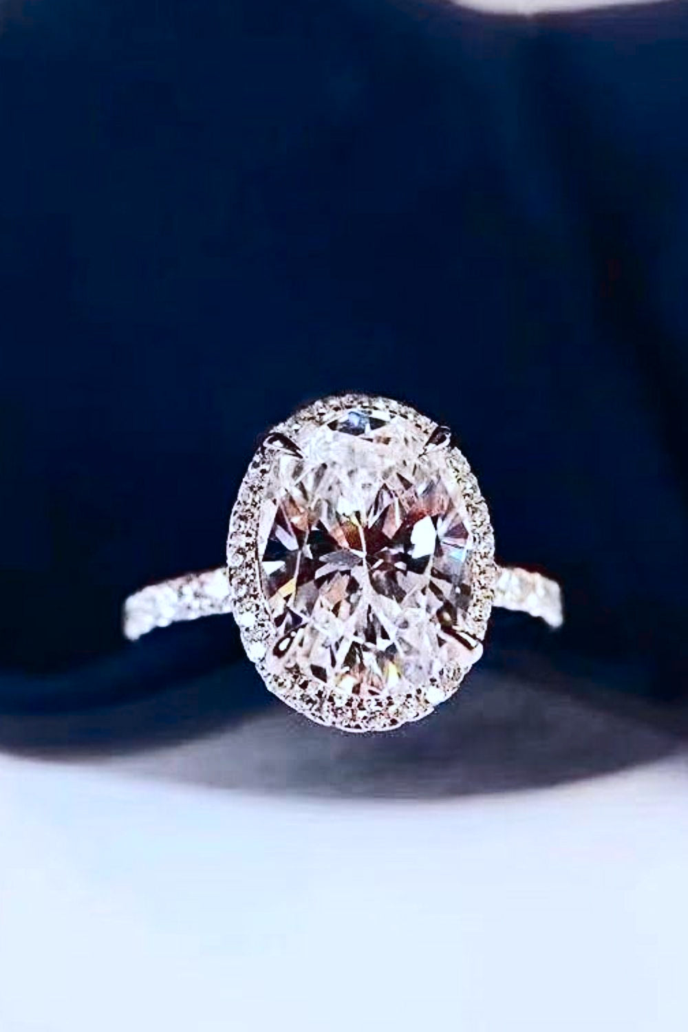 2 Carat Moissanite Platinum-Plated Ring 