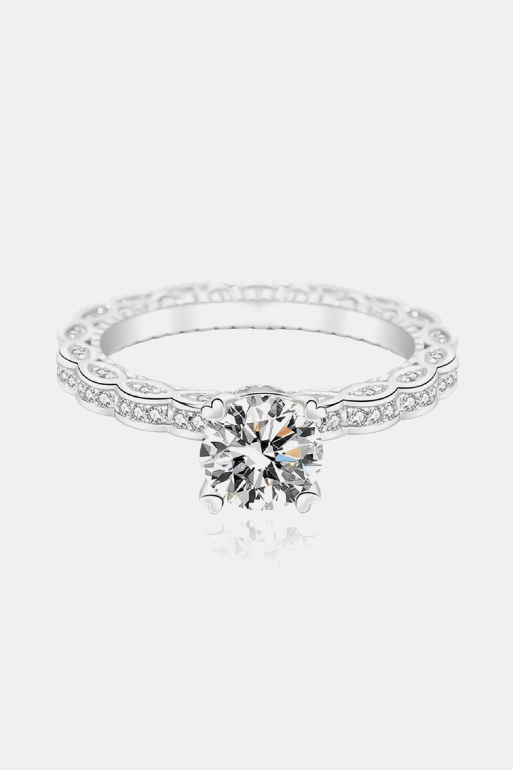 1 Carat Moissanite 925 Sterling Silver Ring 