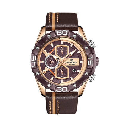 Fashion Skeleton Three-eye Personality Waterproof Watch For Men