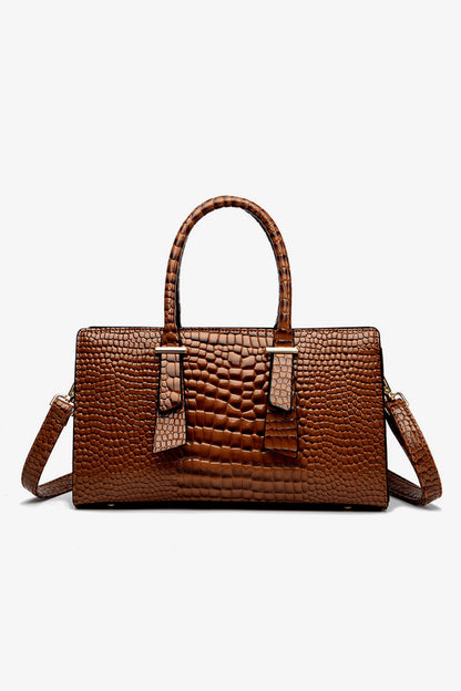 Textured PU Leather Handbag 