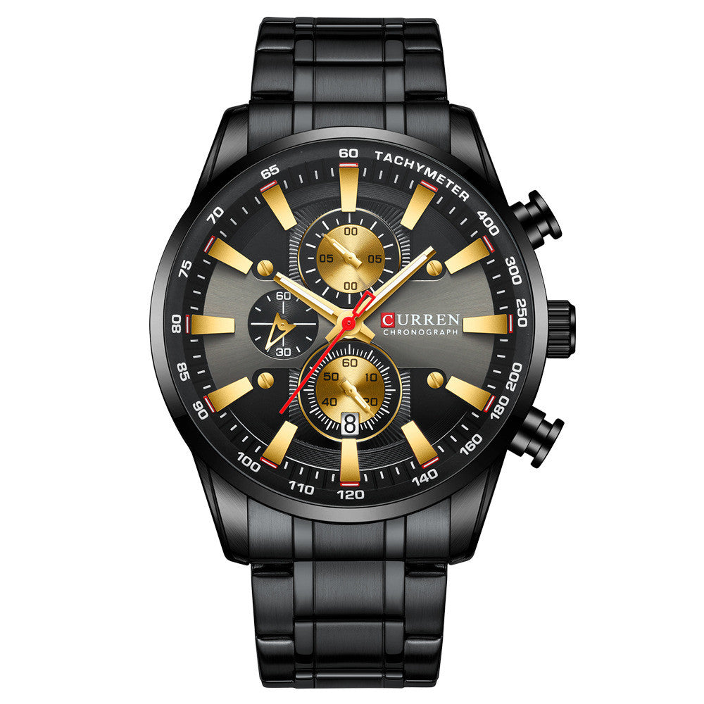 Mens Watch Waterproof Quartz Watch Six-Hand