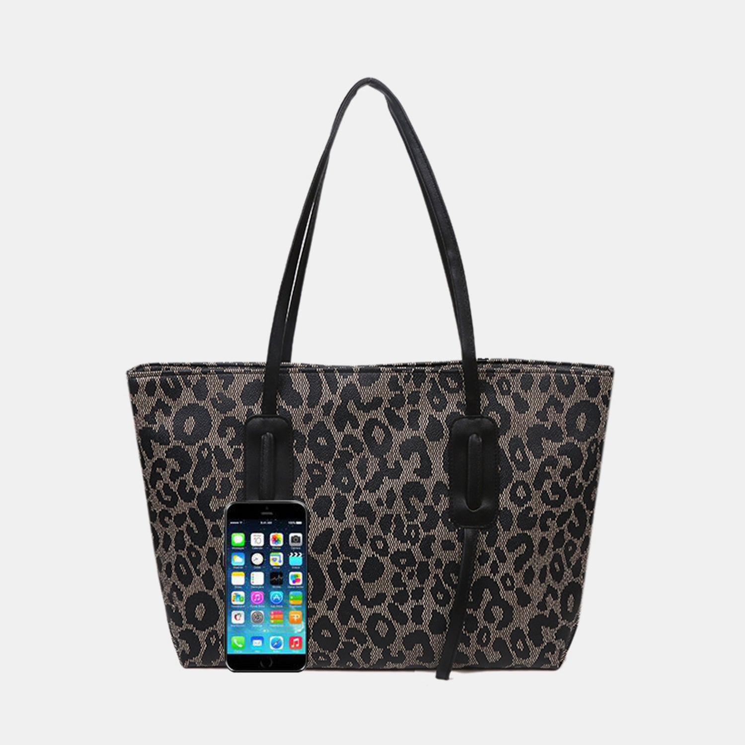 PU Leather Leopard Tote Bag 