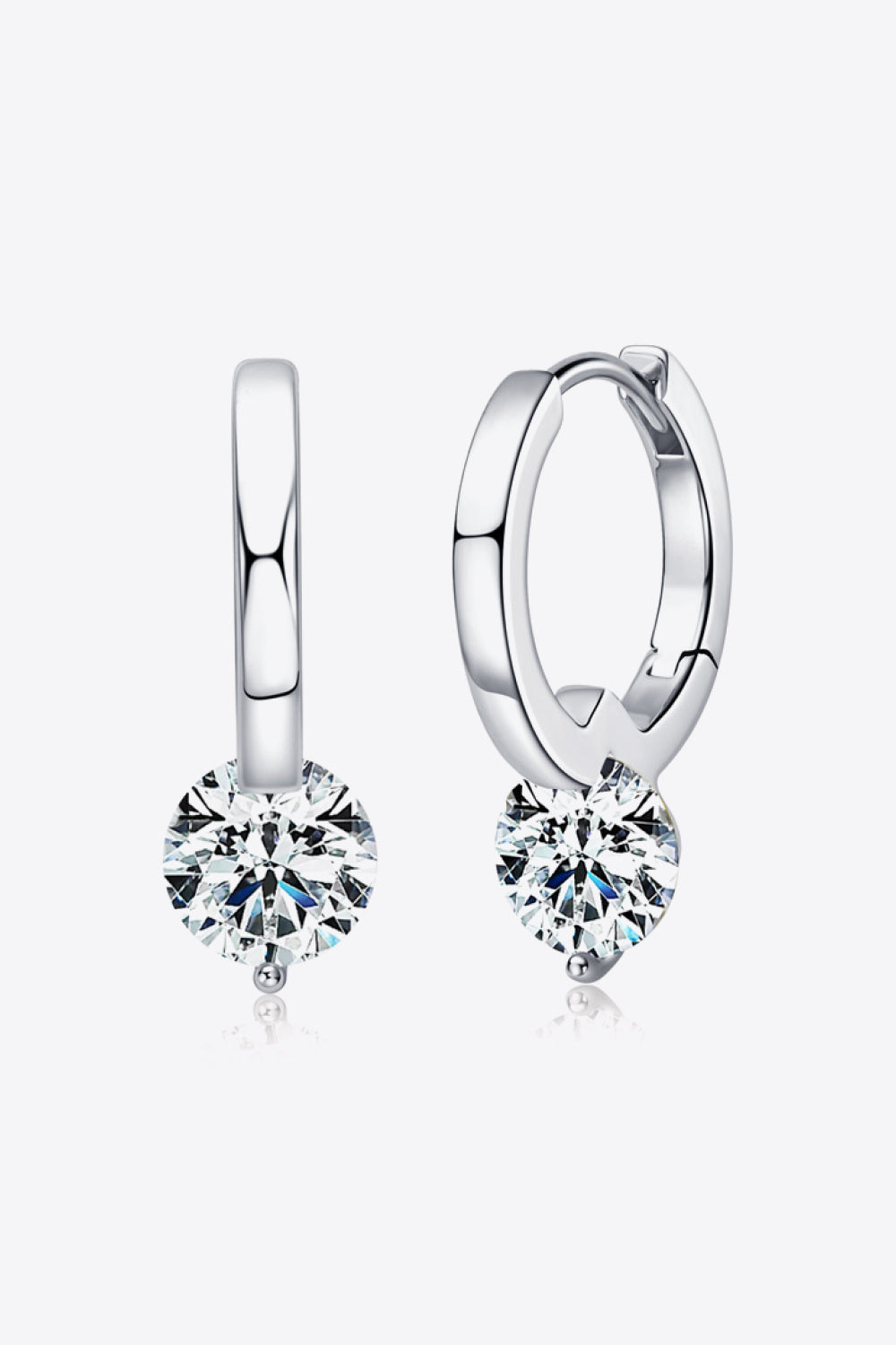 2 Carat Moissanite 925 Sterling Silver Drop Earrings 