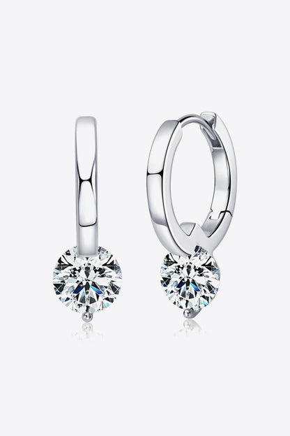 2 Carat Moissanite 925 Sterling Silver Drop Earrings 