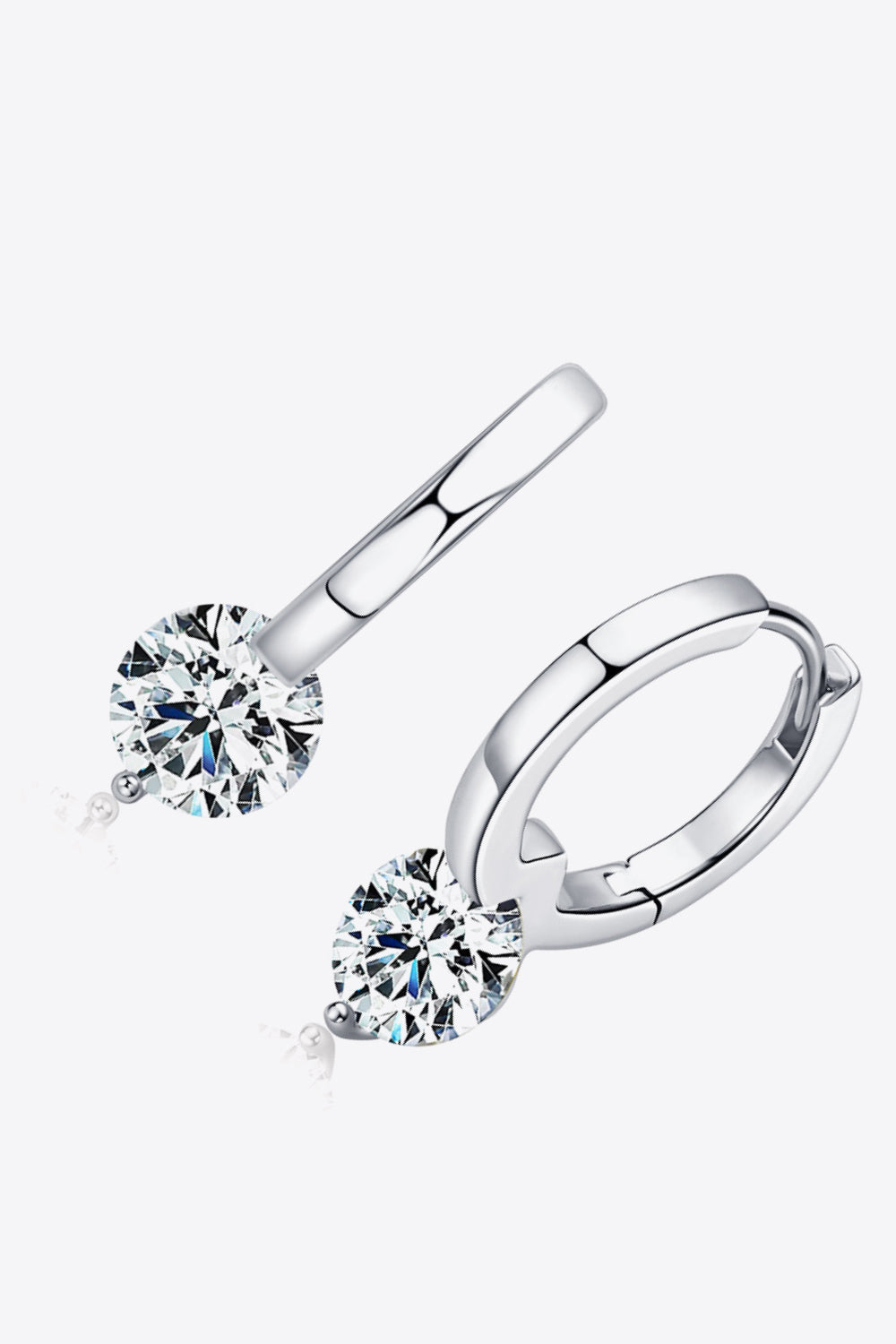 2 Carat Moissanite 925 Sterling Silver Drop Earrings 