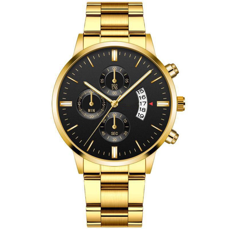 Men's Fashion Simple Calendar Steel Band Large Dial Watch