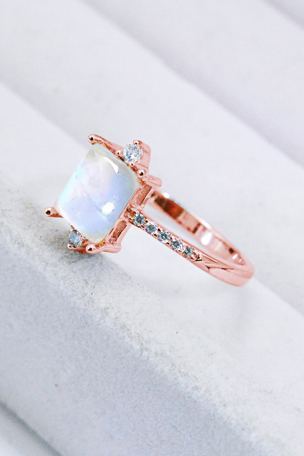 925 Sterling Silver Square Moonstone Ring 