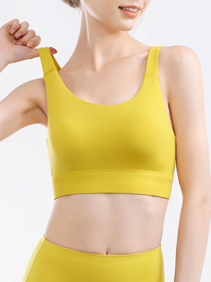 Scoop Neck Wide Strap Active Bra 