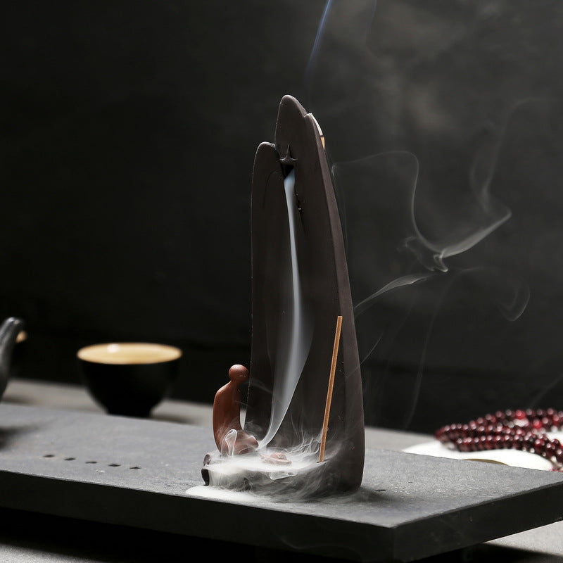 Ceramic backflow incense burner