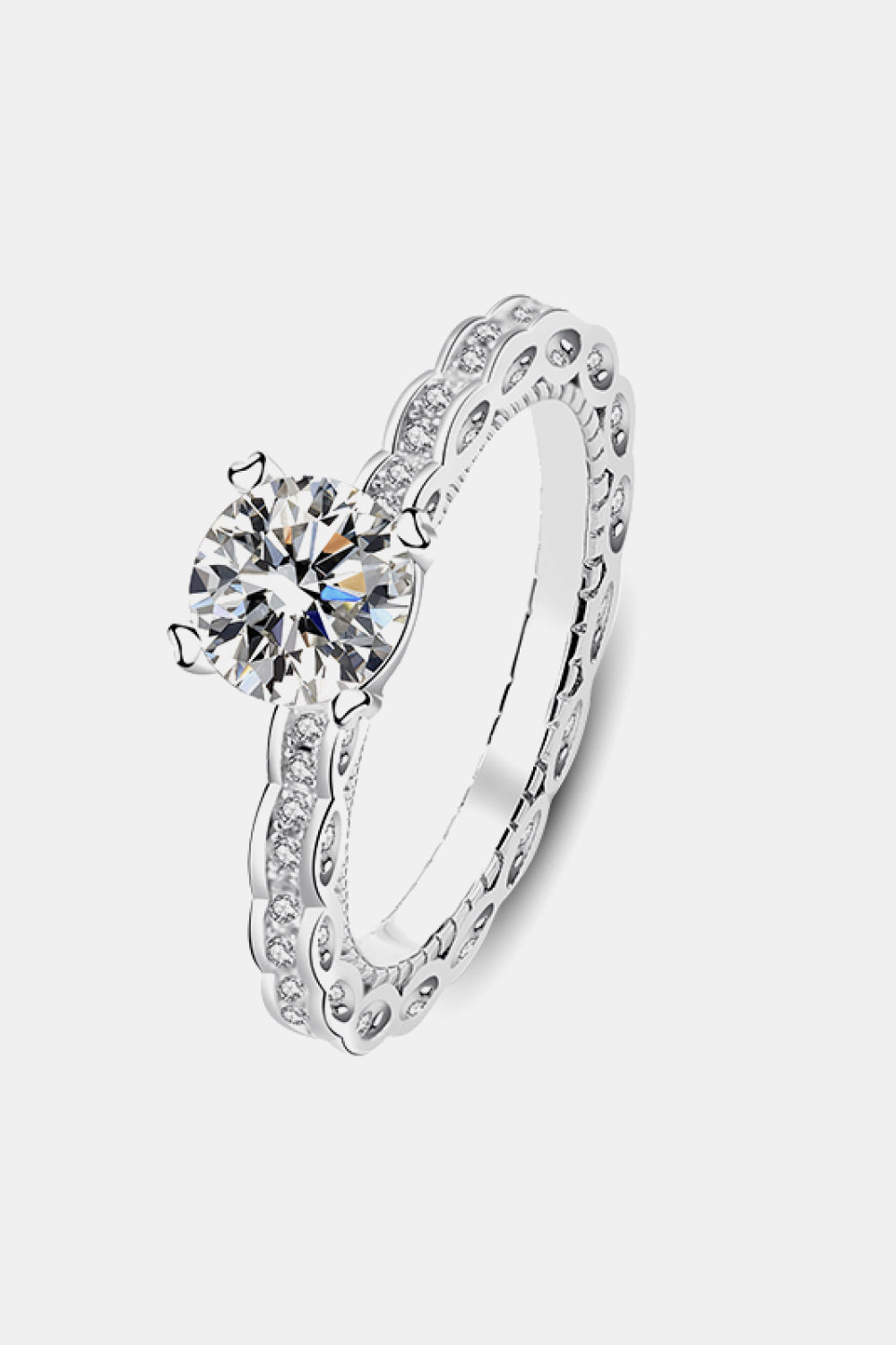 1 Carat Moissanite 925 Sterling Silver Ring 