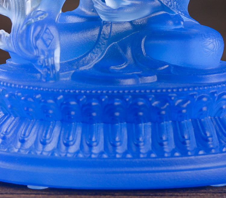 Glazed Yakushi Buddha Statue Base Elevated Resin Ornament