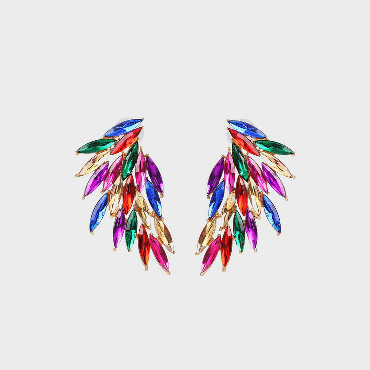 Alloy Acrylic Wing Earrings 