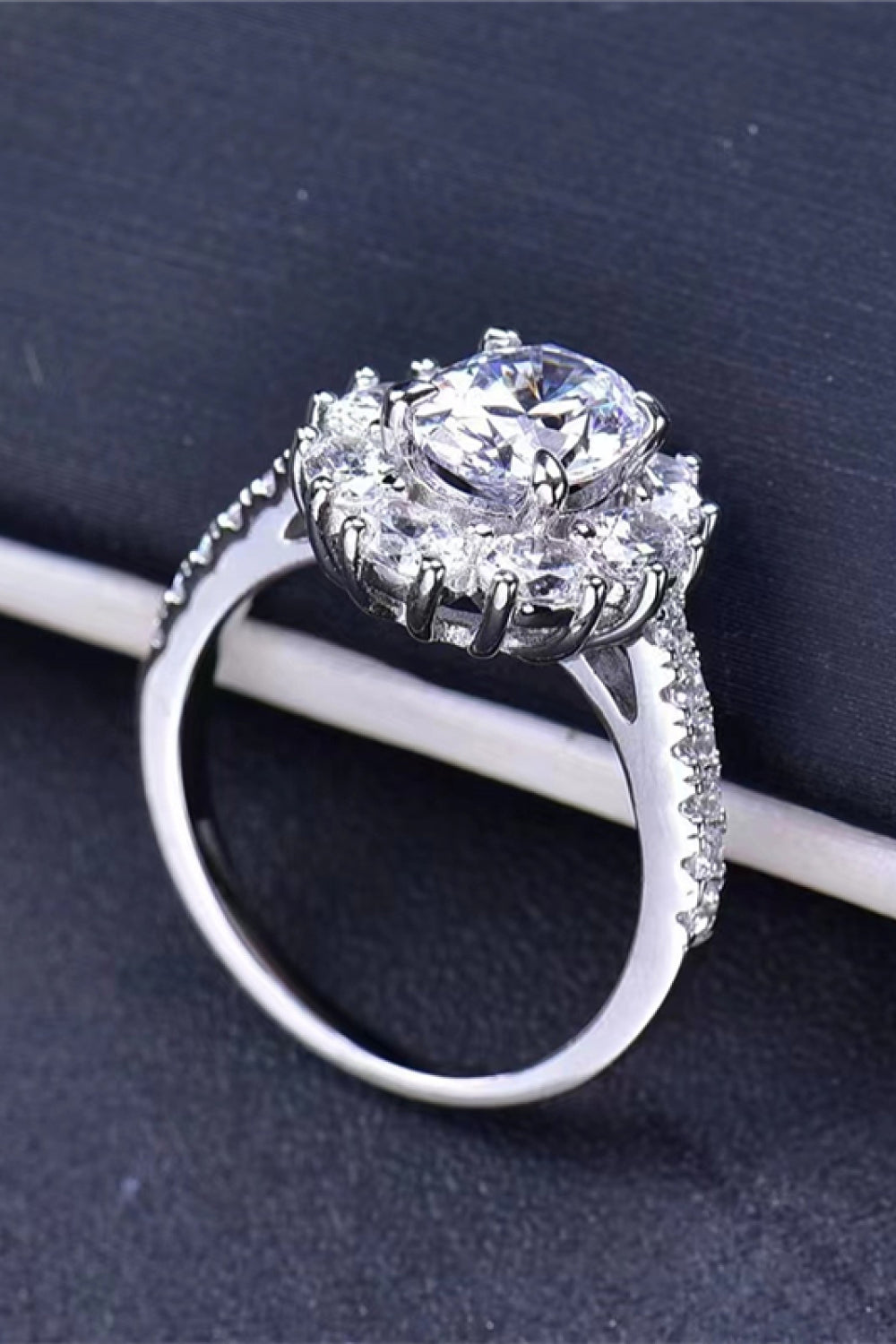 2 Carat Moissanite Floral 925 Sterling Silver Ring 