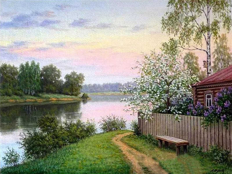 Home Simple Landscape Diamond Painting Cross Stitch