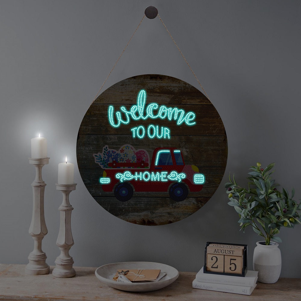 Luminous Decoration Welcome House Iron Sheet Magnet