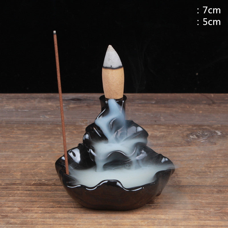 Mini Backflow Incense Burner Home Ceramic Incense Burner Desktop Decoration