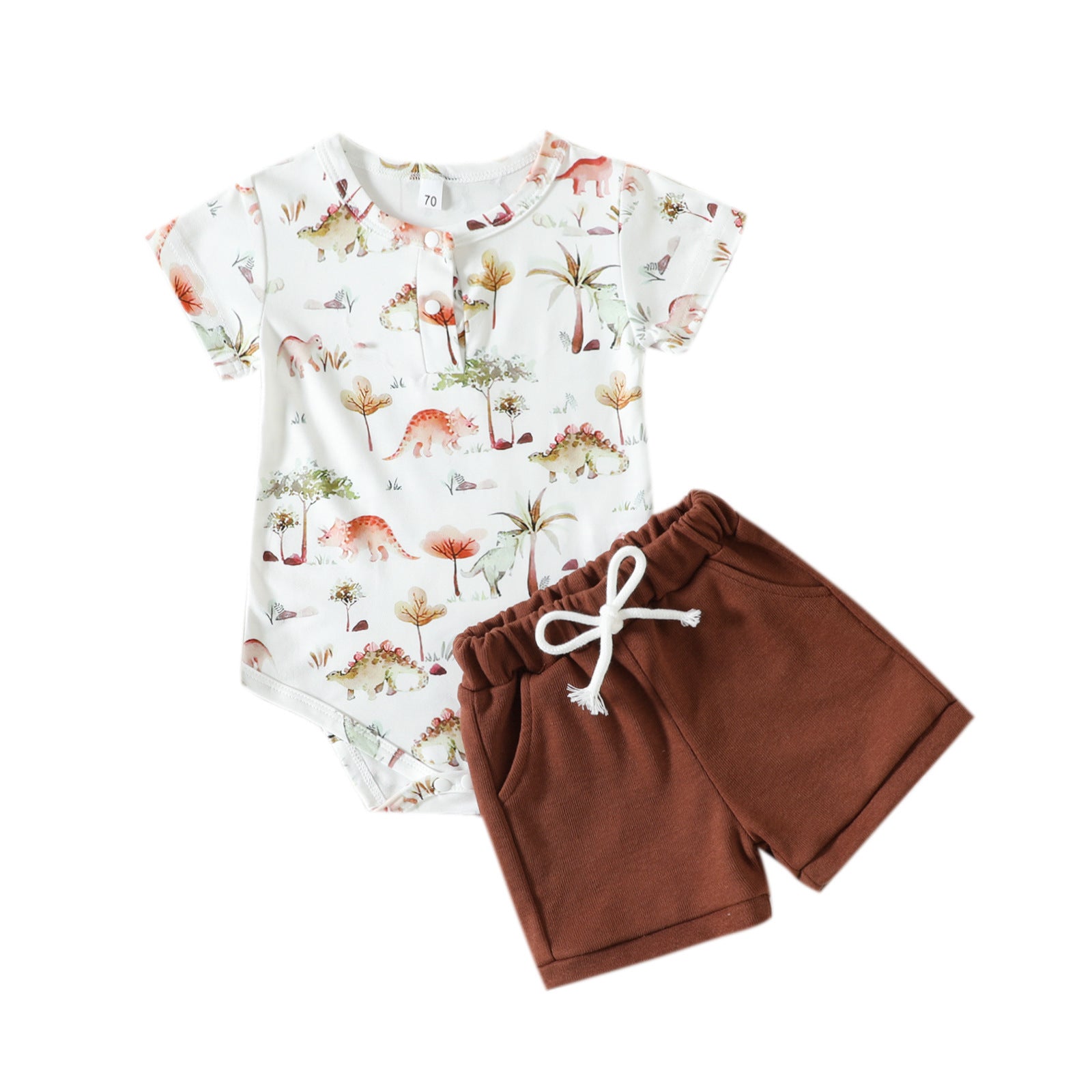 Baby Short Sleeve Romper With Fart Printing