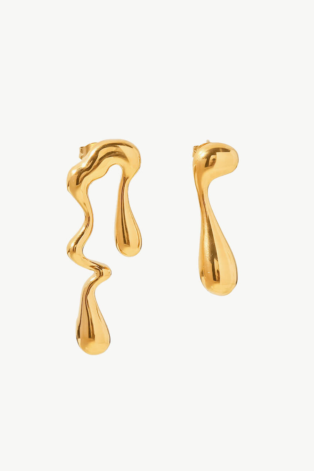 18K Gold Plated Geometric Mismatched Earrings 