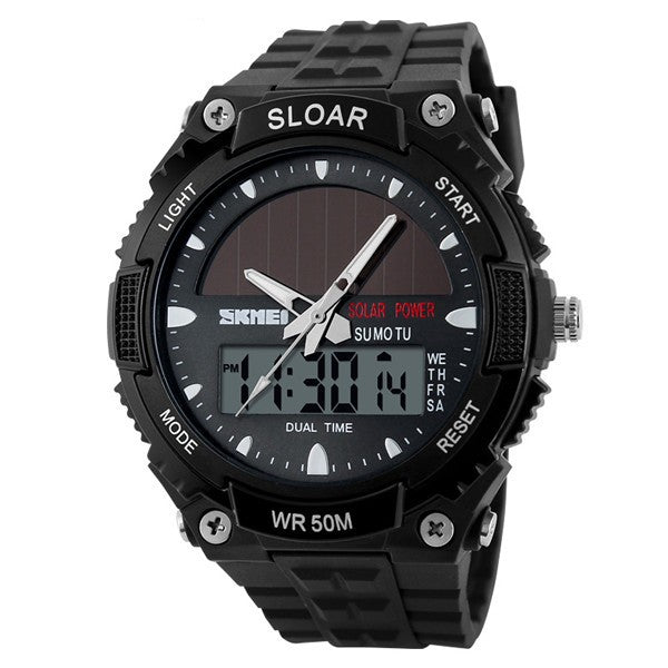 Time Beauty Men's Fashion Solar Watch Waterproof Electronic