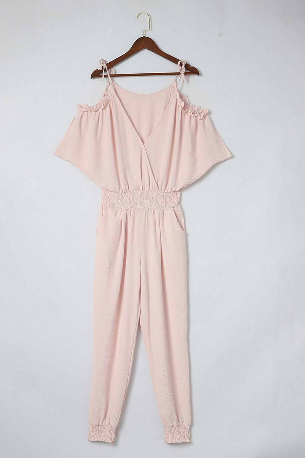 Frill Surplice Cold Shoulder Jumpsuit 