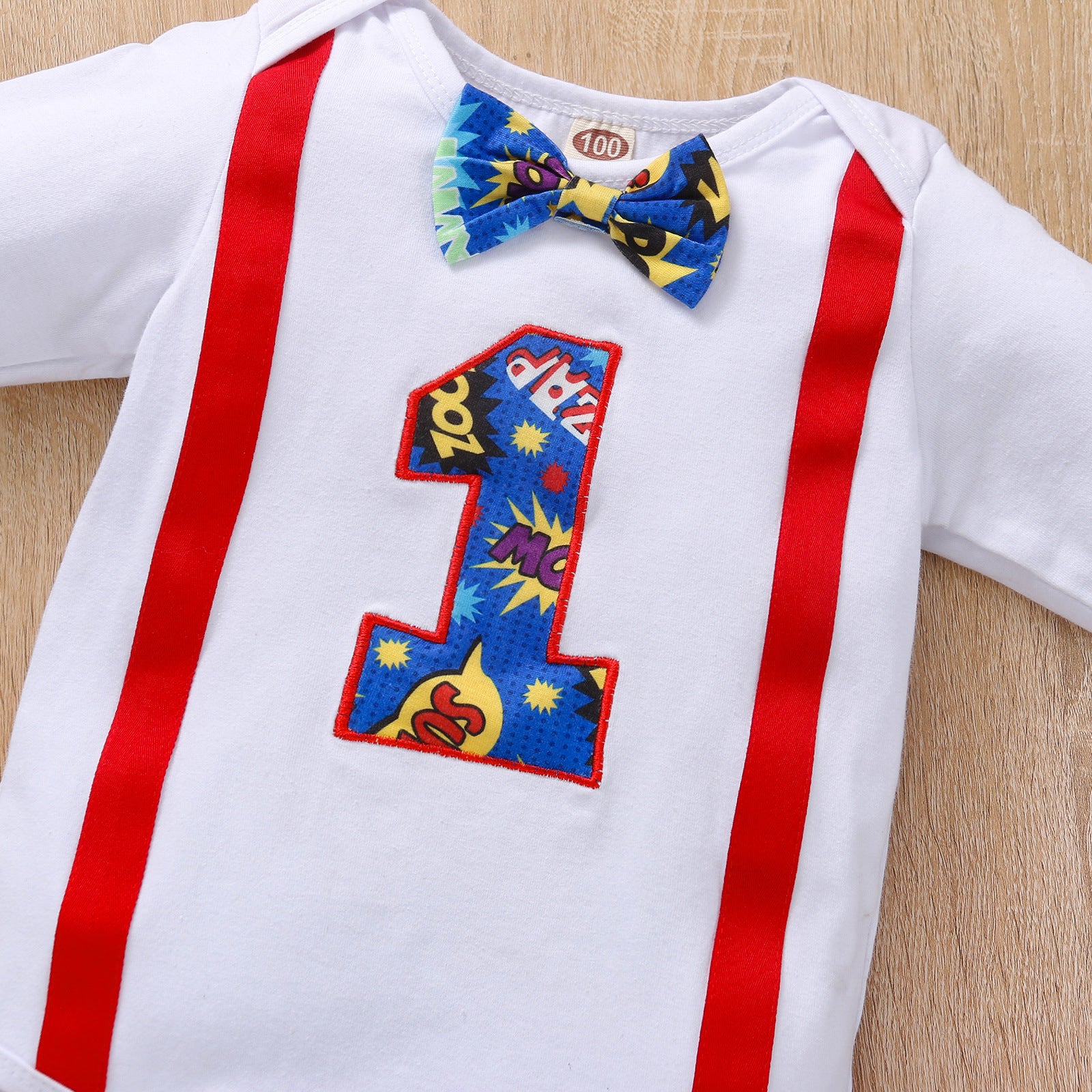 Two-piece Baby And Toddler Birthday Suspender Romper Romper Set