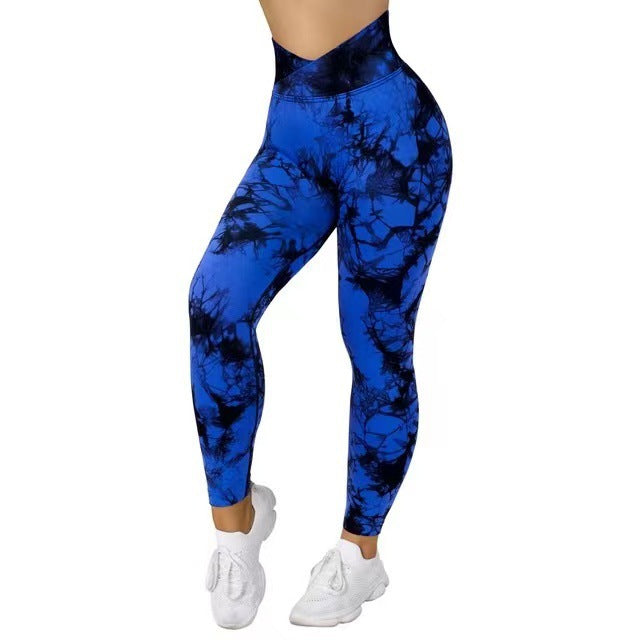 Seamless Tie Dye Leggings Women Yoga Pants Push Up Sport Fitness Running Gym Leggings 