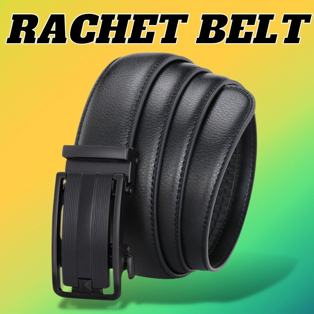 Men's Ratchet Belt Leather Mens Belt With Slide Buckle Ratchet Belts For Men USA 