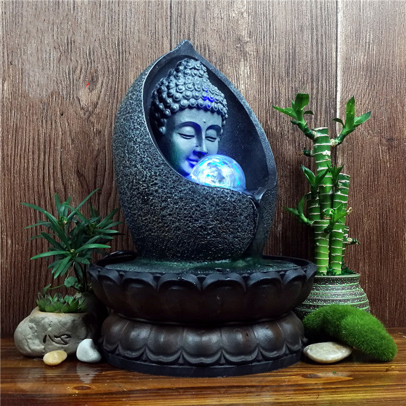 Crafts Creative Buddha Statue Resin Flowing Water Ornament