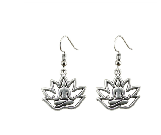 Alloy lotus buddha earrings