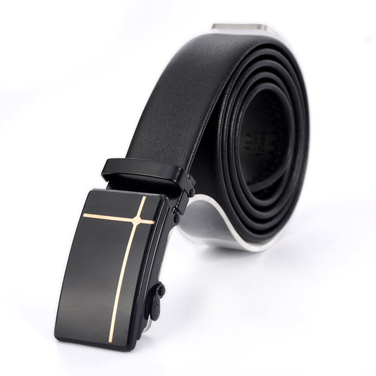 Belt Men's Automatic Buckle Belt Mirror Acrylic Iron Button Men's Business Casual Belt 