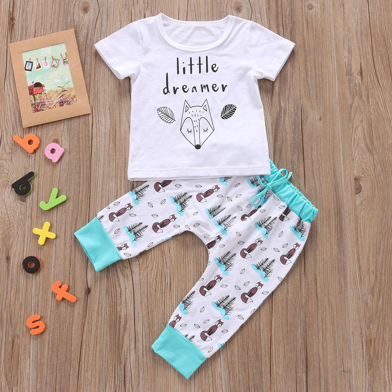 Newborn Baby Clothes Set T-shirt Tops and Pants 