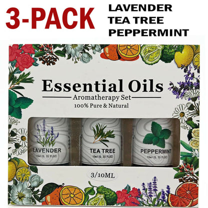 3 Pack - Aromatherapy Essential Oils Gift Set For Humidifiers Oil Diffuser Mist