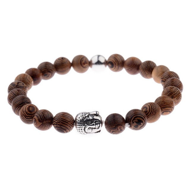 Hot Men Natural Wood Beads Cross Bracelets Onyx Meditation 58 / 5000