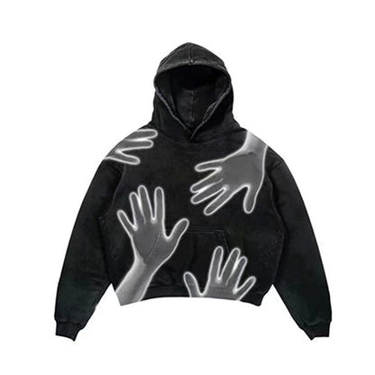 Men's Punk Design Printed Hoodie