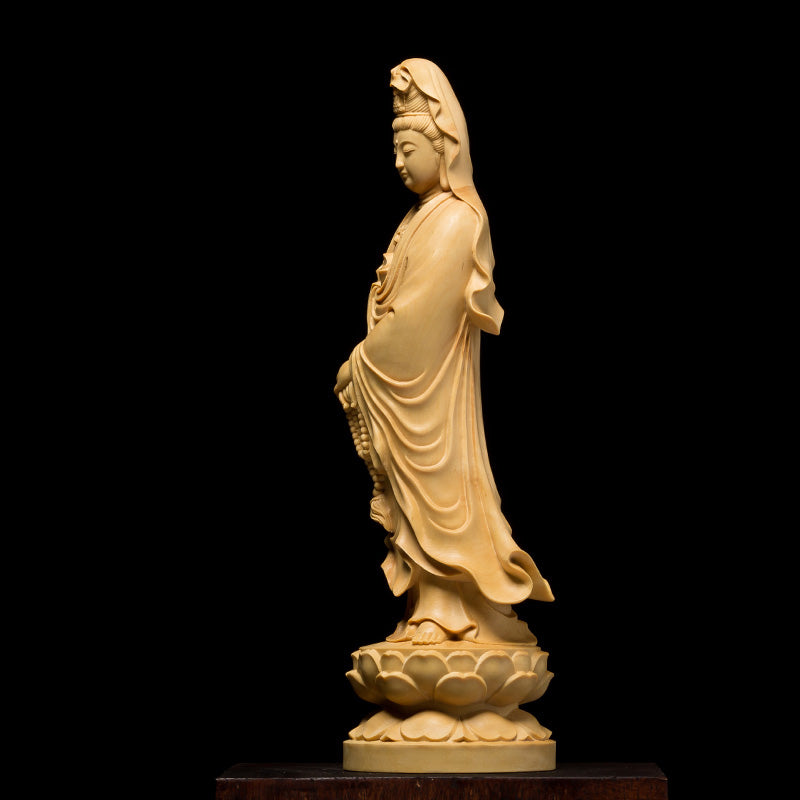 Small Leaf Boxwood Buddha Statue