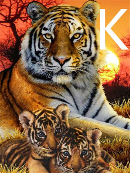 5D DIY Diamond Painting Tiger Square Round Embroidery