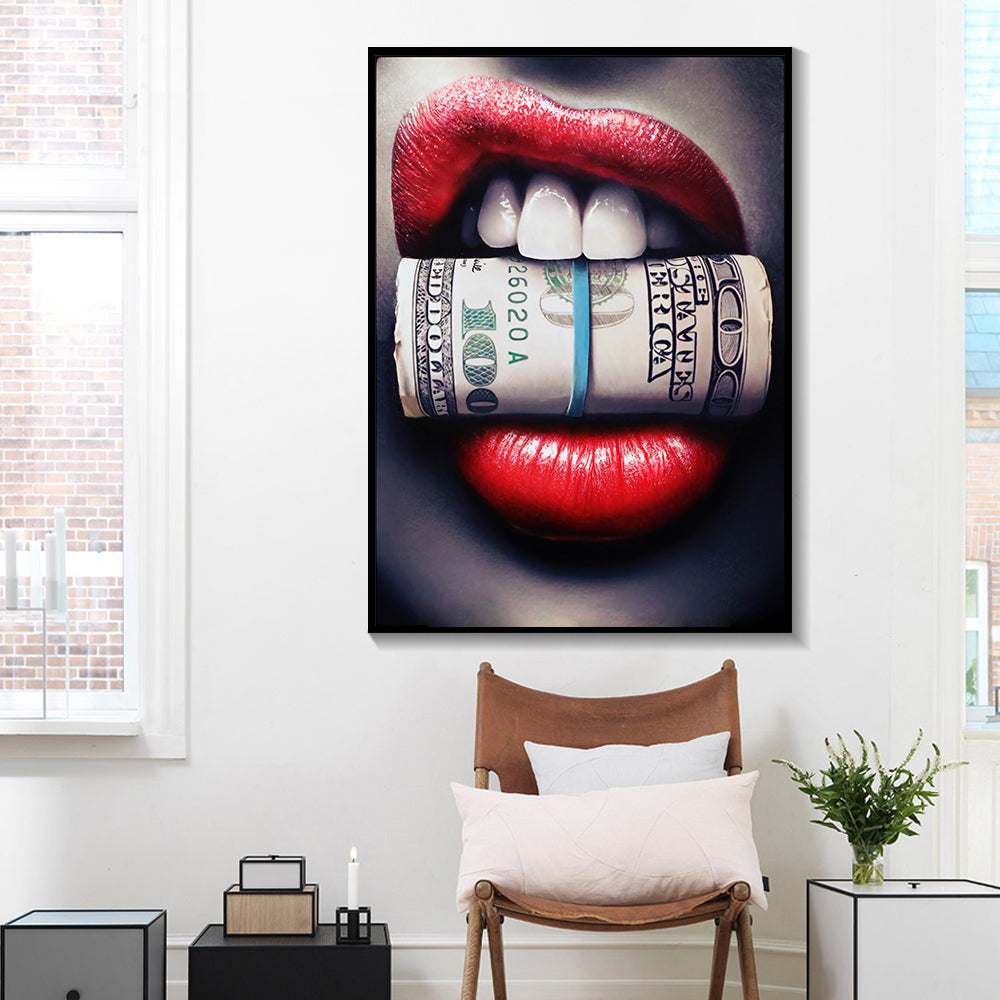 Lipstick Diamond Canvas For Living Room Decoration