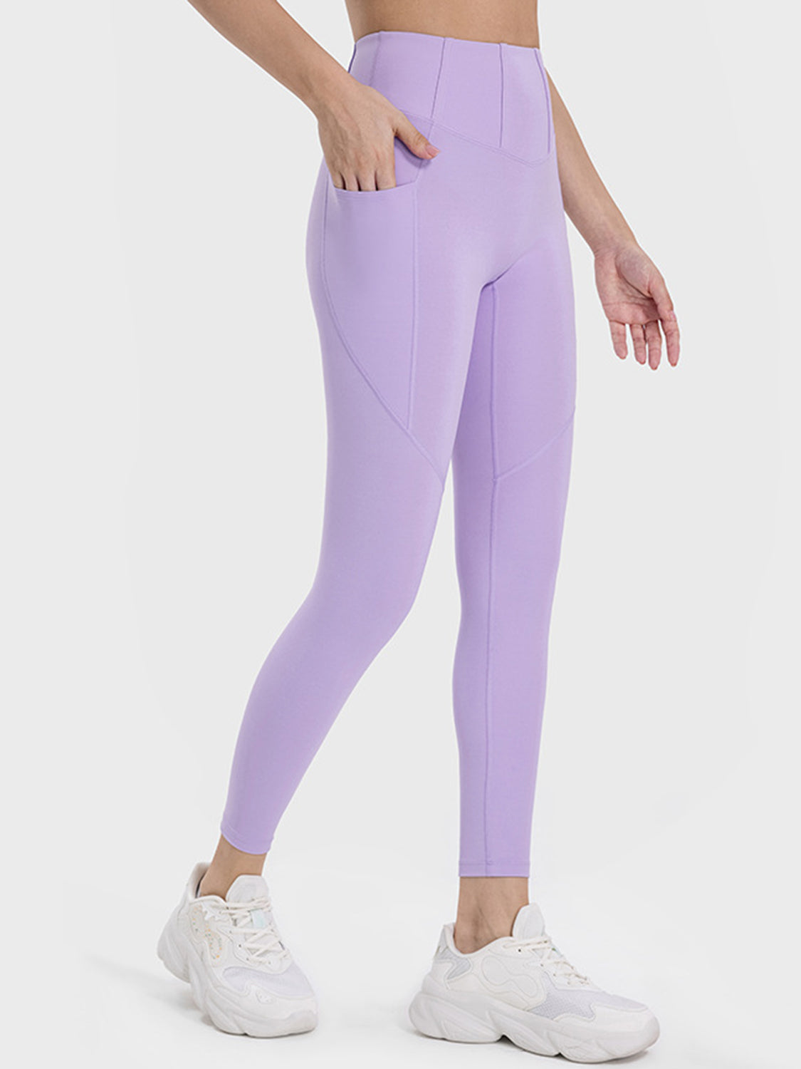 Pocketed High Waist Active Leggings - Babbazon New Products