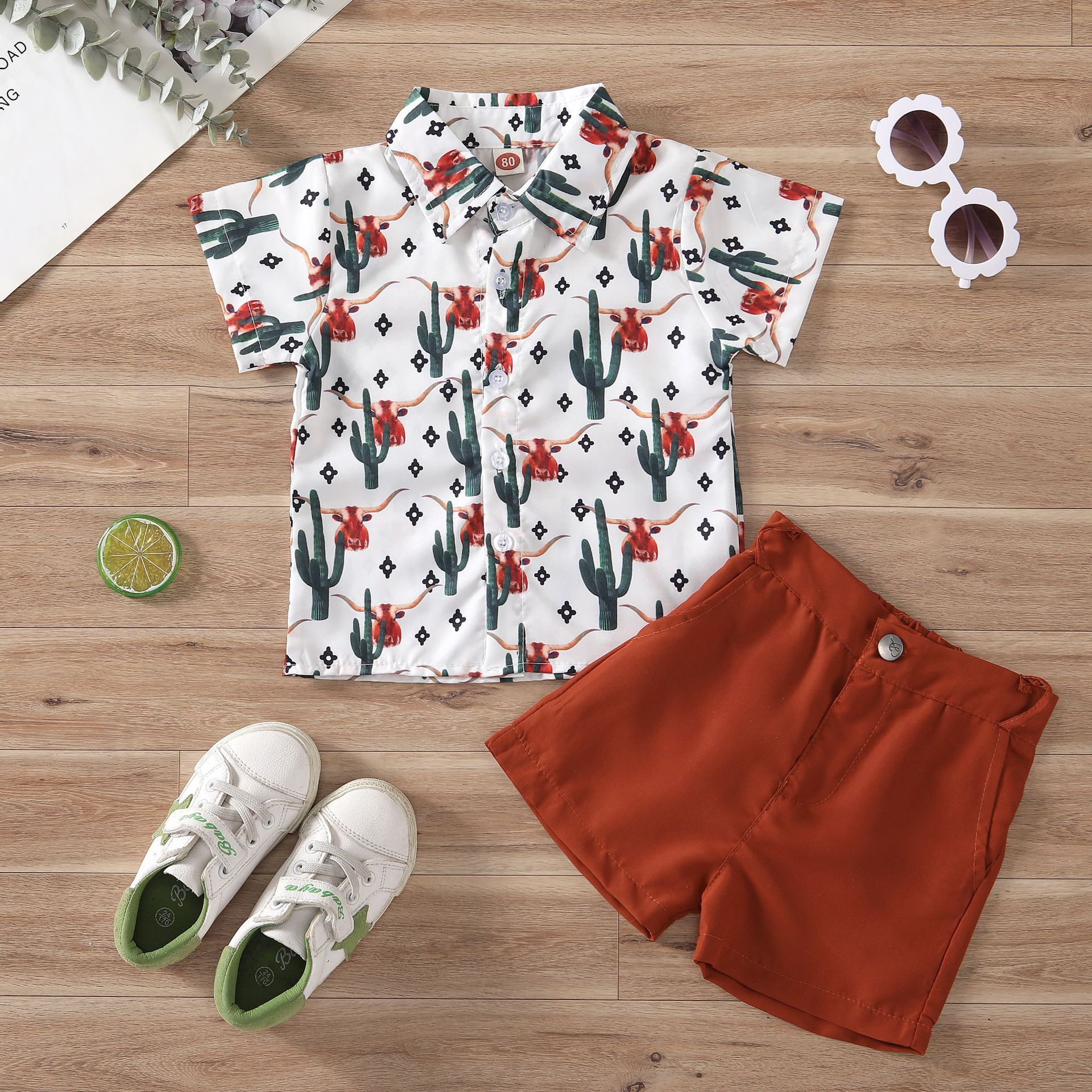 Children's Short-sleeved Shorts Shirt Suit