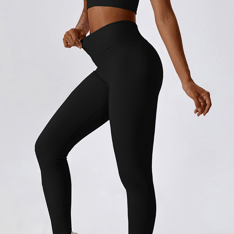 Cross High Waist Tight Thread Hip Raise Yoga Pants 